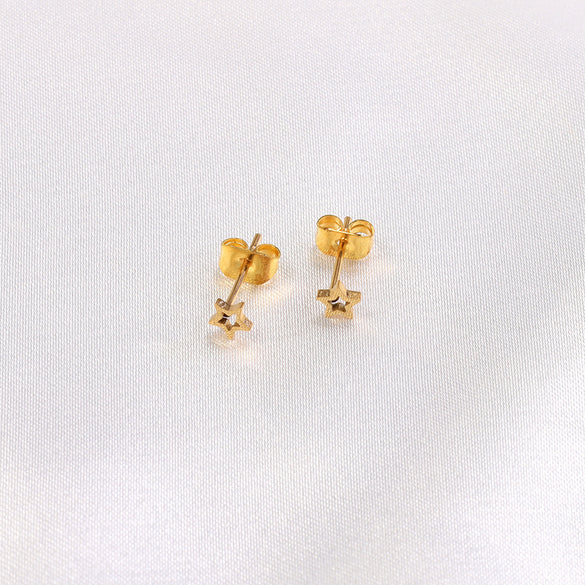 1 Pair Simple Style Solid Color Plating Titanium Steel 18k Gold Plated Ear Studs