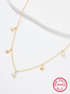 Elegant Star Water Droplets Sterling Silver Inlay Zircon 18k Gold Plated Necklace