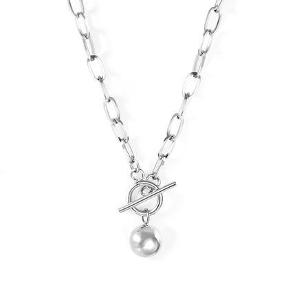Streetwear Heart Shape Lock Stainless Steel Plating Pendant Necklace