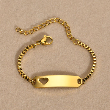 Simple Style Heart Shape Stainless Steel Wholesale Bracelets