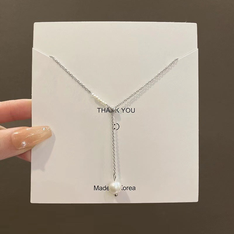 Modern Style Geometric Heart Shape Bow Knot Titanium Steel Plating Inlay Zircon Pendant Necklace
