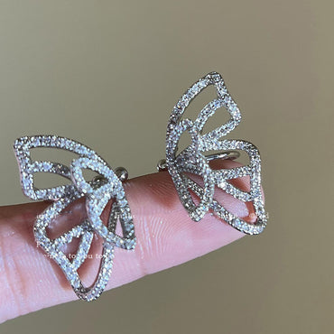 1 Pair Fairy Style Korean Style Butterfly Inlay Alloy Rhinestones Ear Cuffs