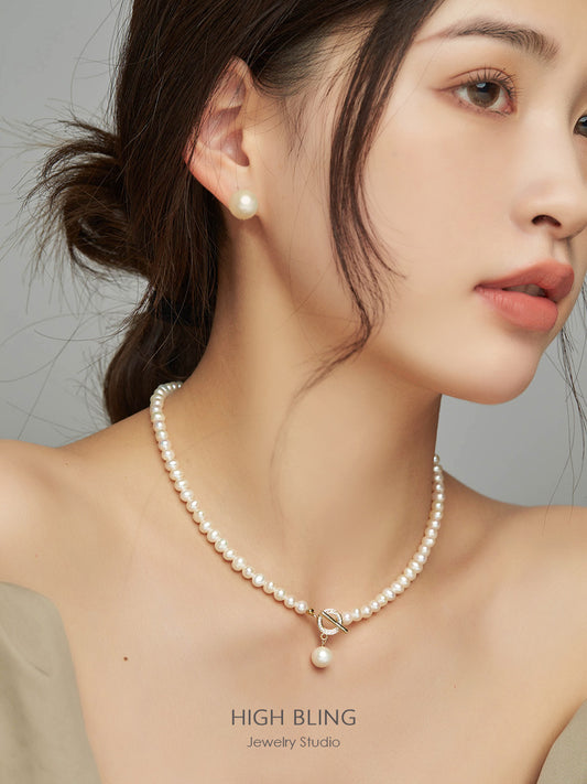 Original Design Solid Color Freshwater Pearl Pendant Necklace In Bulk