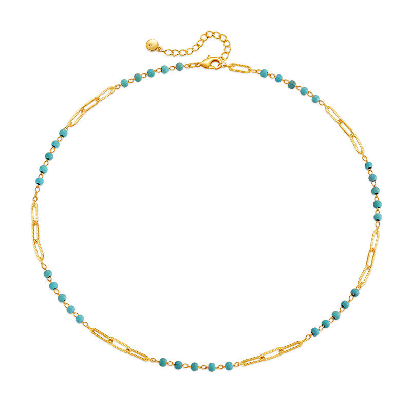 Wholesale Classic Style Streetwear Geometric Turquoise Copper Necklace