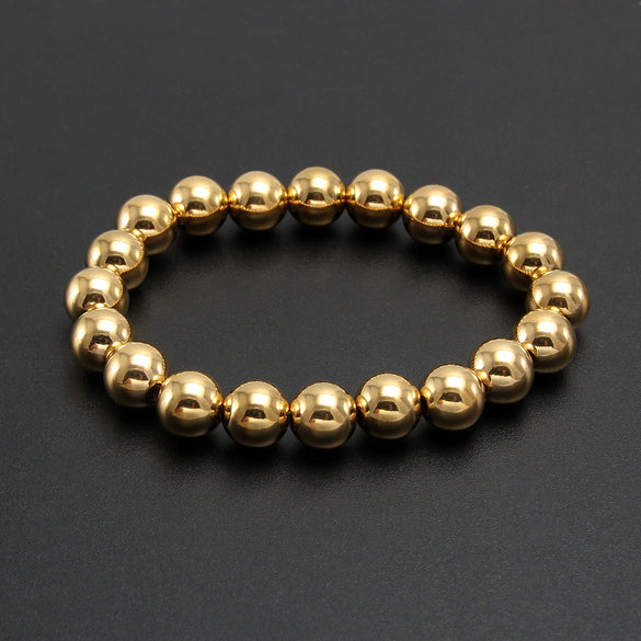 Hip-Hop Retro Round 304 Stainless Steel Bracelets In Bulk