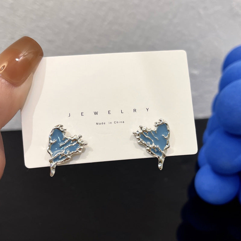 1 Pair Sweet Heart Shape Plating Inlay Alloy Artificial Gemstones Drop Earrings