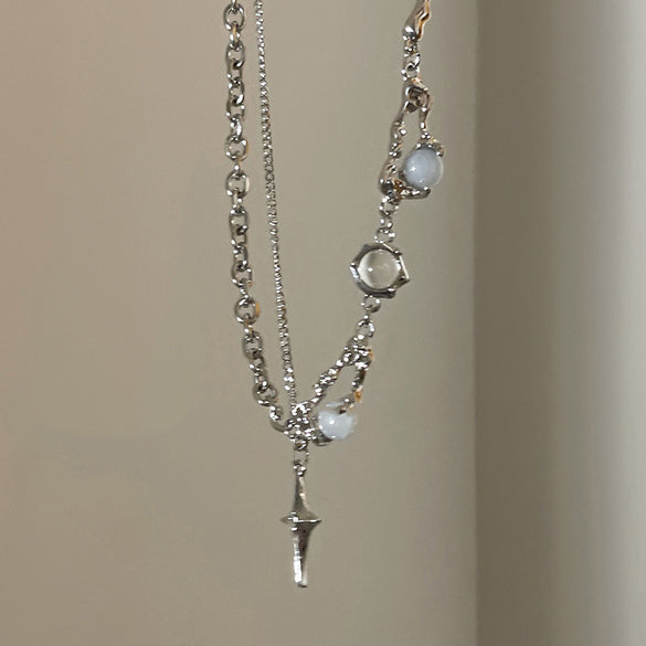 Casual Simple Style Star Heart Shape Rectangle Titanium Steel Plating Inlay Zircon Pendant Necklace