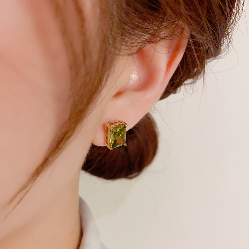 1 Pair Casual Korean Style Flower Inlay Arylic Alloy Rhinestones Ear Studs