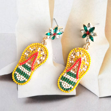 1 Pair Casual Exaggerated Vacation Slippers Inlay Alloy Resin Drop Earrings