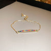 Sweet Colorful Rectangle Copper Inlay Zircon Bracelets