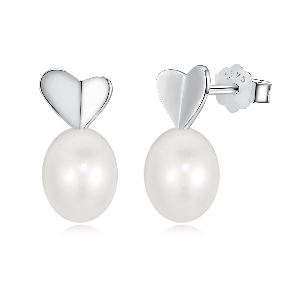 1 Pair Modern Style Round Plating Inlay Sterling Silver Freshwater Pearl Zircon Drop Earrings
