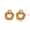 1 Pair Retro Solid Color Plating Metal Ear Studs