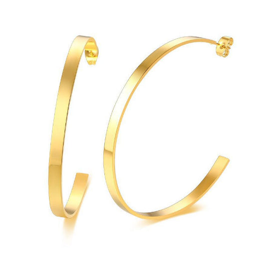 1 Pair Simple Style Classic Style C Shape Plating Titanium Steel Gold Plated Ear Studs
