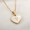 Casual Letter Stainless Steel Plating Inlay Shell Gold Plated Pendant Necklace