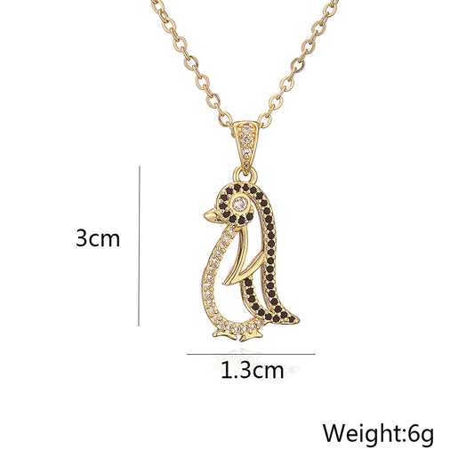 Simple Style Animal Copper 18k Gold Plated Zircon Pendant Necklace In Bulk
