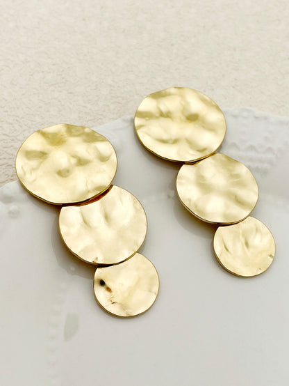 1 Pair Casual Elegant Vintage Style Round Plating Stainless Steel Gold Plated Ear Studs