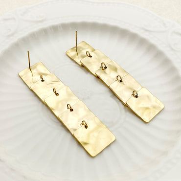 1 Pair Classical Roman Style Geometric Plating Stainless Steel Gold Plated Drop Earrings