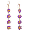 1 Pair Lady Sweet Flower Enamel Alloy Drop Earrings