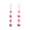 1 Pair Lady Sweet Flower Enamel Alloy Drop Earrings