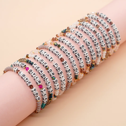 Simple Style Classic Style Letter Artificial Crystal Wholesale Bracelets