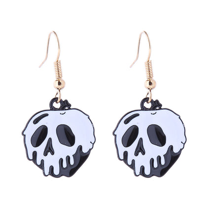 1 Pair Funny Cool Style Pumpkin Skull Ghost Enamel Alloy Drop Earrings