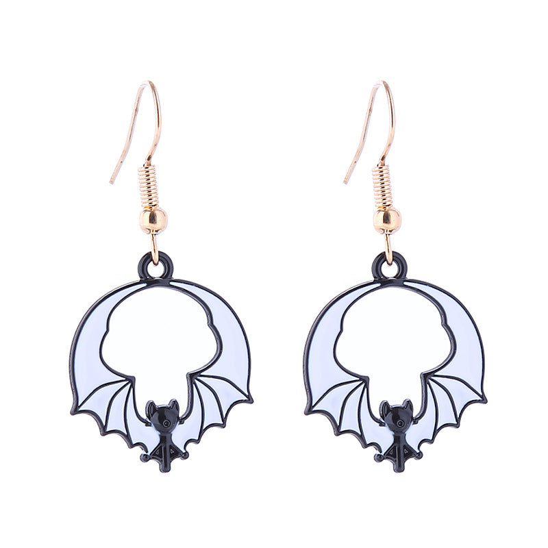 1 Pair Funny Cool Style Pumpkin Skull Ghost Enamel Alloy Drop Earrings