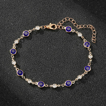Wholesale Jewelry Simple Style Round Alloy Zircon Inlay Bracelets