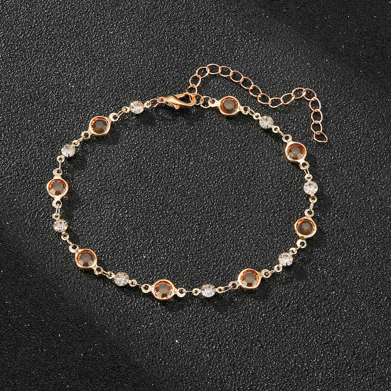 Wholesale Jewelry Simple Style Round Alloy Zircon Inlay Bracelets