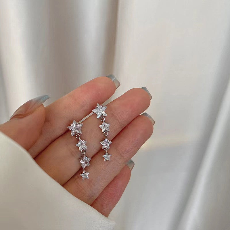 1 Pair Casual Lady Star Plating Inlay Alloy Zircon Drop Earrings