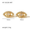 1 Pair Simple Style Round Heart Shape Inlay Titanium Steel Zircon Drop Earrings