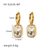 1 Pair Simple Style Round Heart Shape Inlay Titanium Steel Zircon Drop Earrings