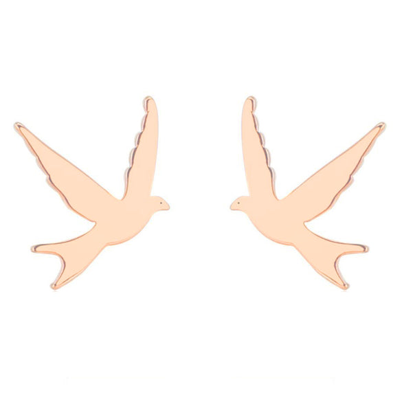 1 Pair Retro Simple Style Animal Bird Polishing Plating 304 Stainless Steel 18K Gold Plated Ear Studs