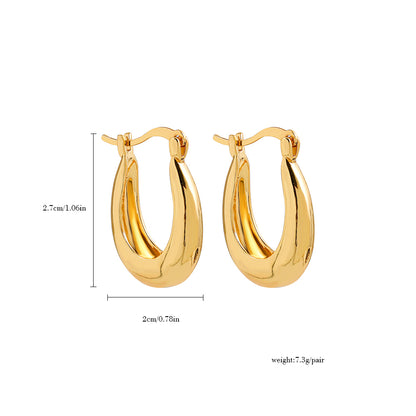 1 Pair Retro Streetwear Oval Plating Alloy Earrings