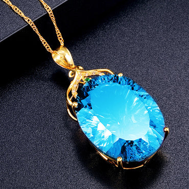 Fashion Water Droplets Artificial Crystal Alloy Women's Necklace 1 Piece
