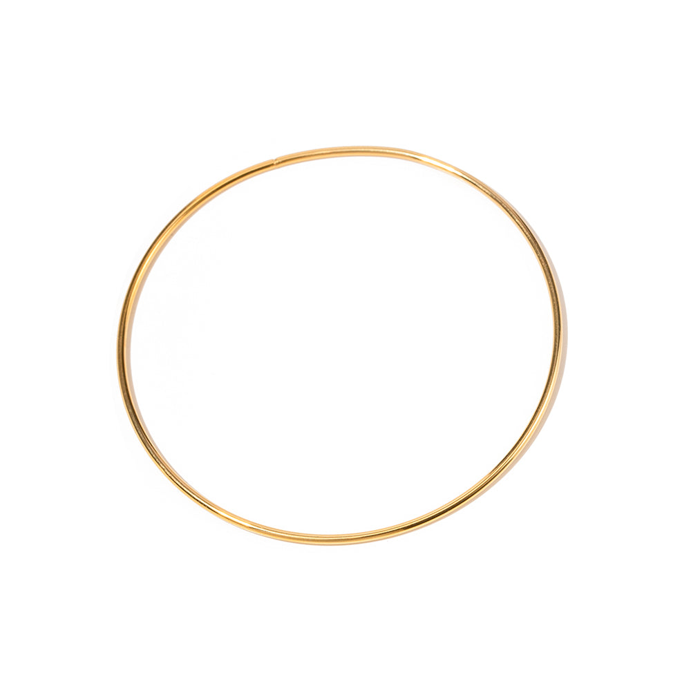 Streetwear Korean Style Solid Color Stainless Steel Plating 18k Gold Plated Bangle