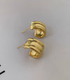 1 Pair Simple Style Classic Style C Shape Plating Titanium Steel 18k Gold Plated Ear Studs