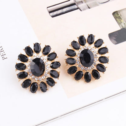 1 Pair Ig Style Simple Style Flower Plating Inlay Alloy Zircon Gold Plated Ear Studs
