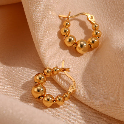 1 Pair Basic Classic Style Geometric Plating Stainless Steel 18k Gold Plated Earrings