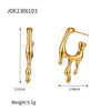 1 Pair Simple Style Solid Color Plating Stainless Steel 18k Gold Plated Ear Studs