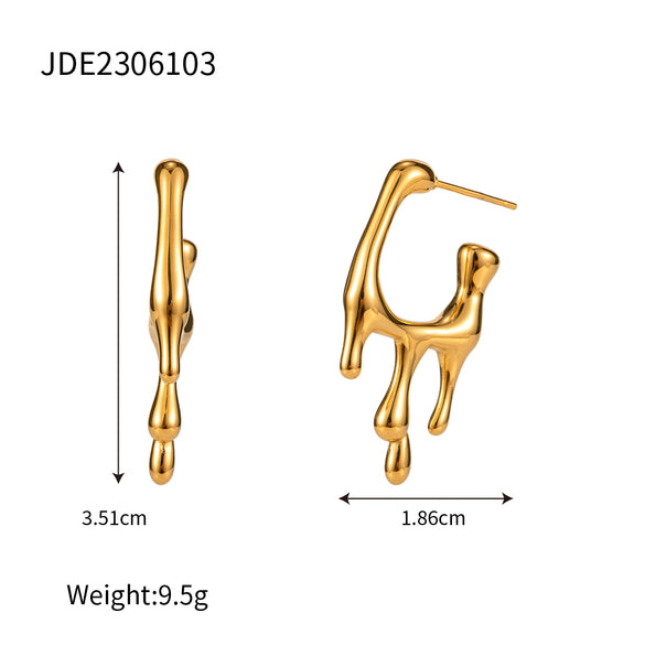 1 Pair Simple Style Solid Color Plating Stainless Steel 18k Gold Plated Ear Studs