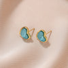 1 Pair Sweet Heart Shape Flower Plating Resin Drop Earrings Ear Studs