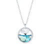Simple Style Fish Tail Sterling Silver Inlay Zircon Pendant Necklace