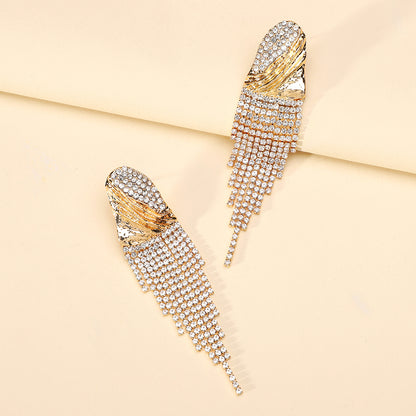 1 Pair Elegant Luxurious Solid Color Inlay Zinc Alloy Artificial Crystal Drop Earrings