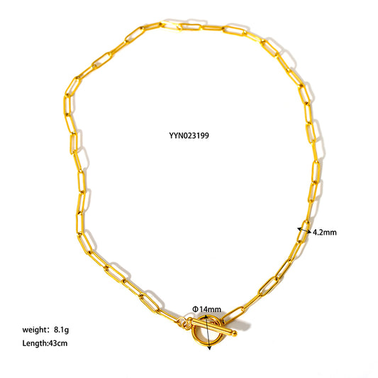 Nordic Style Basic Classic Style Geometric Stainless Steel Plating 18k Gold Plated Necklace