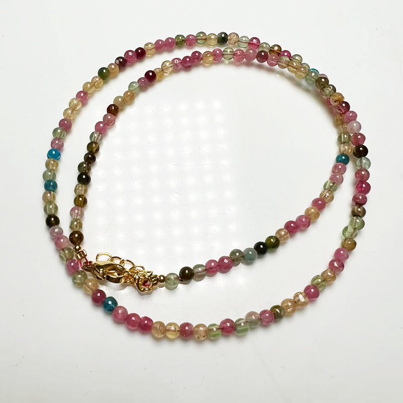 Wholesale Jewelry Modern Style Color Block Crystal Tourmaline Anklet