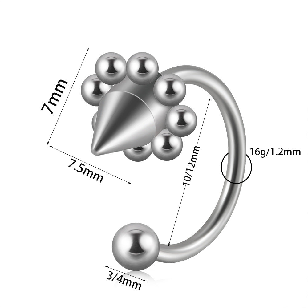 Casual Simple Style Solid Color Stainless Steel Plating Silver Plated Lip Stud