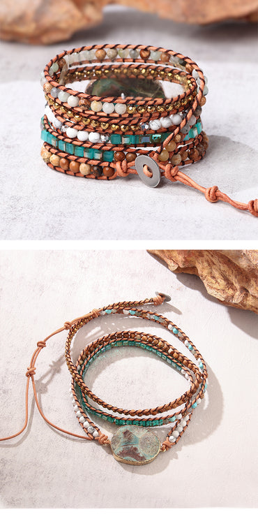 Elegant Luxurious Ethnic Style Marble Crack Natural Stone Stone Ore Bracelets