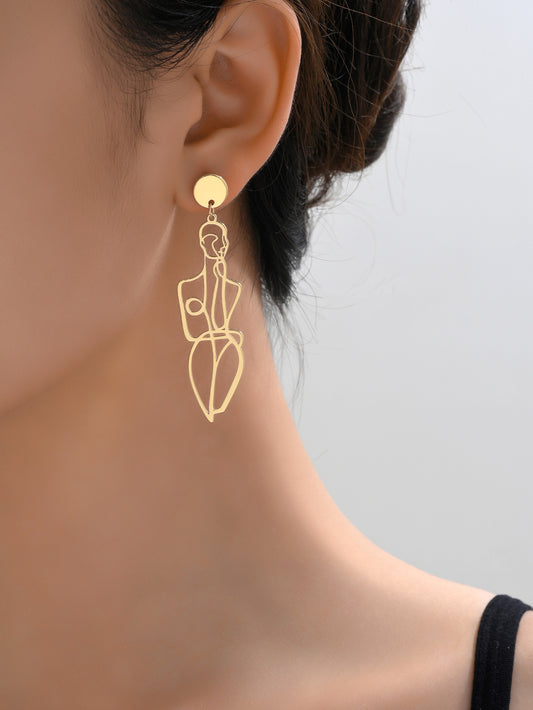 1 Pair Simple Style Classic Style Human Gingerbread Iron Drop Earrings