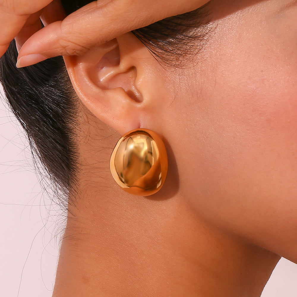 1 Pair Basic Classic Style Geometric Plating Stainless Steel 18k Gold Plated Ear Studs