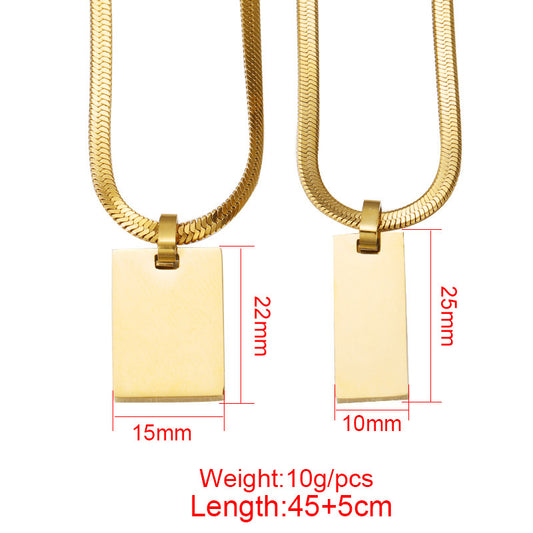 Streetwear Geometric Stainless Steel Plating Gold Plated Silver Plated Pendant Necklace